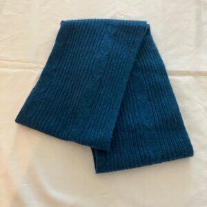NWOT Martha Stewart 100% cashmere infinity loop scarf, pacific blue, cable knit